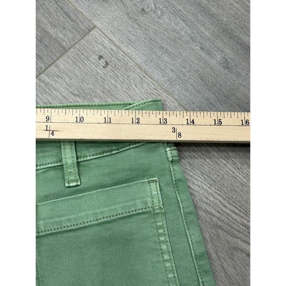 NWOT Eunina Womens Green Denim Super High Rise wide Leg Crop Jeans Size 27 - Picture 9 of 12